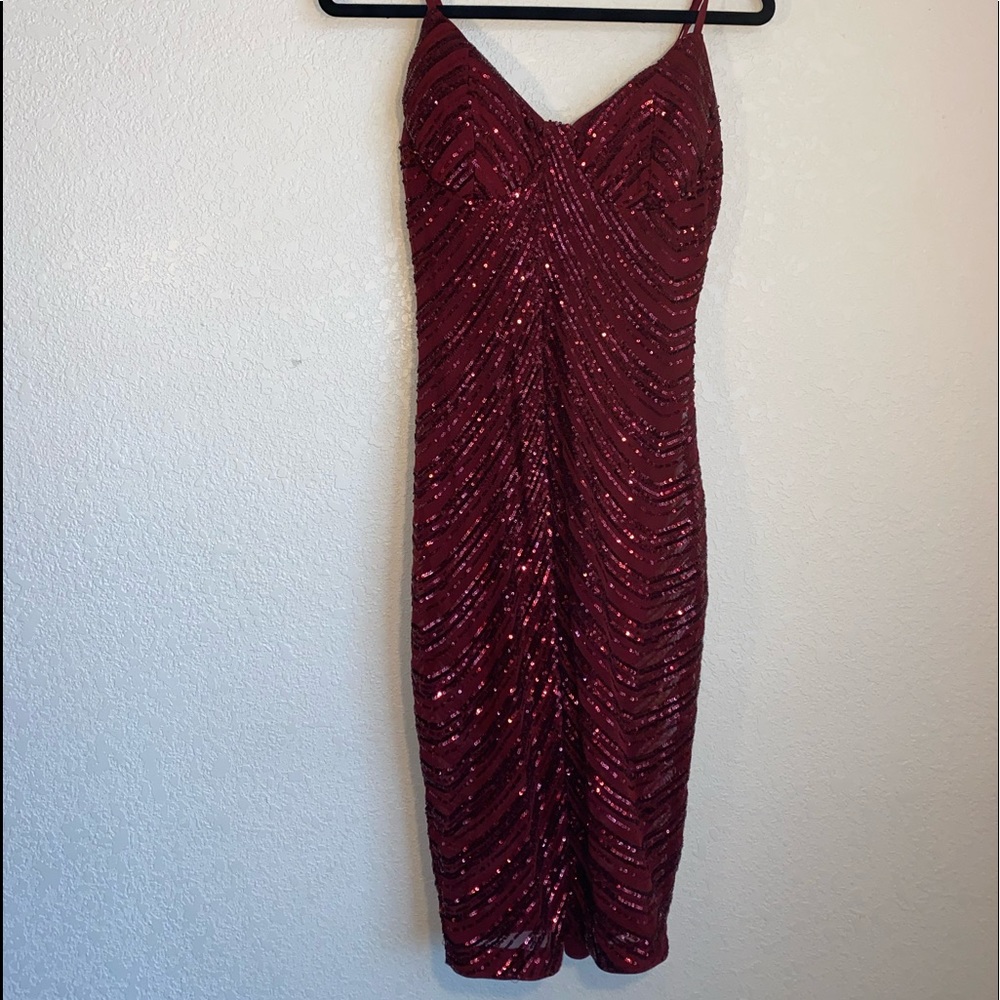 Sequin Maroon Dress